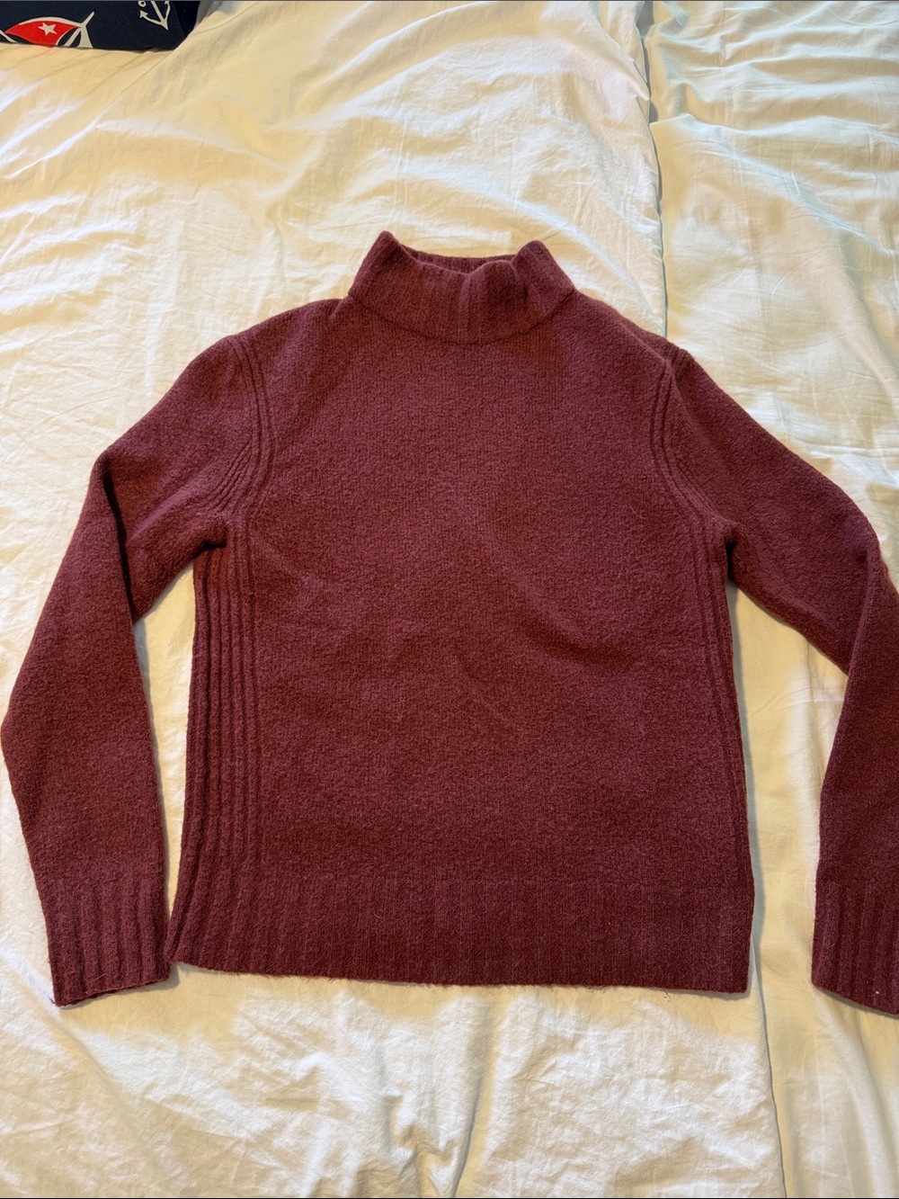 Women's Burgundy Mock Neck Sweater